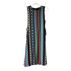 T Tahari boho lace up sides dress